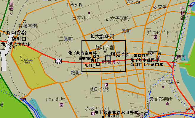 垣見油化本社地図